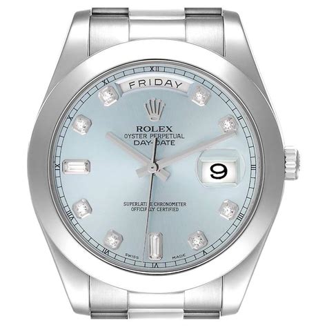 rolex president day ii platinum ice blue watch|rolex perpetual day date 40.